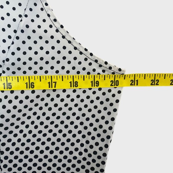 New York & Company Sleeveless Ombre Polkadot Blouse Women's Medium Black & White - Picture 11 of 12